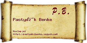 Pastyák Benke névjegykártya